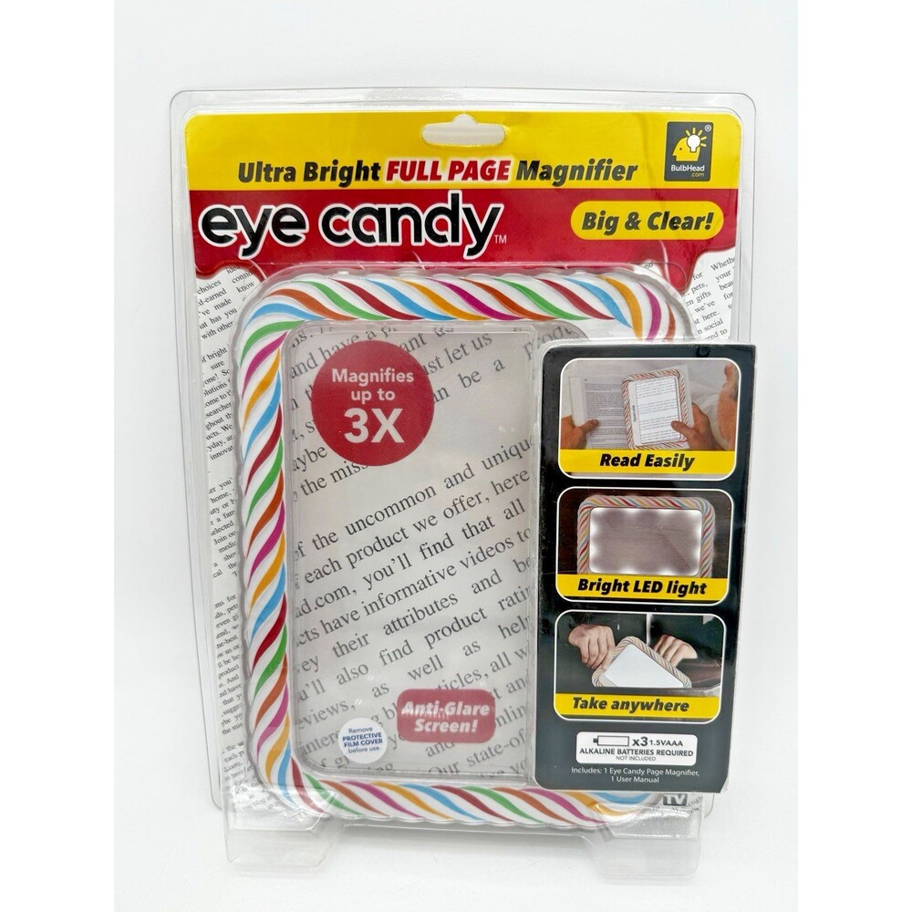 2pc Eye Candy Ultra-Bright Full-Page Magnifier, As Seen OnTV Magnifies Up to 3X